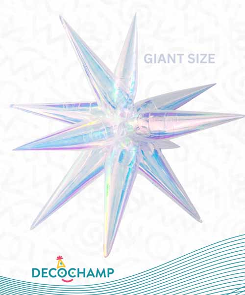 DecoChamp 60-Inch Iridescent Starburst Foil Balloon