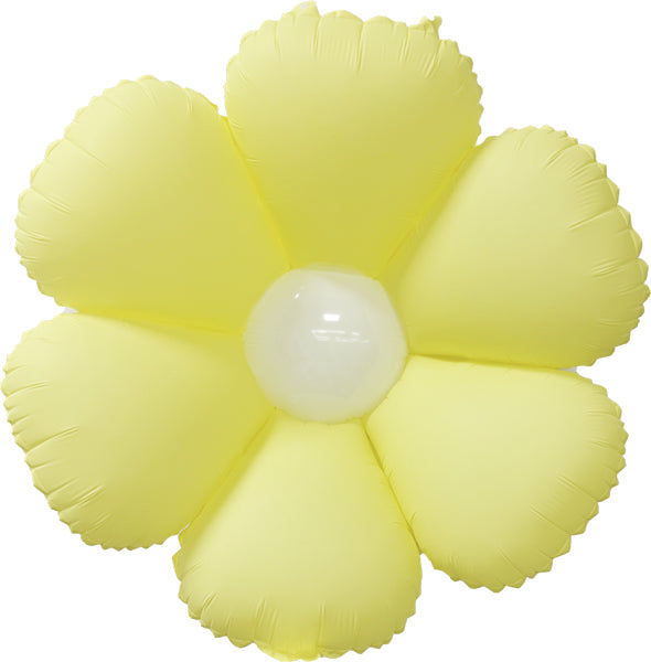 DecoChamp Yellow and White Flower Foil Balloon, 34 Inch