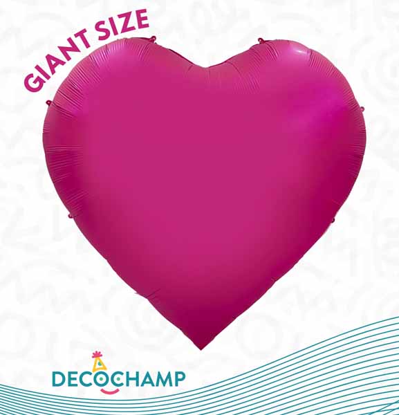 DecoChamp DecoHeart 68-Inch Hot Pink Heart Foil Balloon