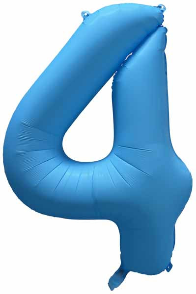 Decochamp 34-Inch Neon Blue Number 4 Balloon