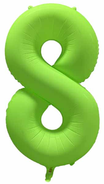 DecoChamp 34" Neon Green Number 8 Balloon