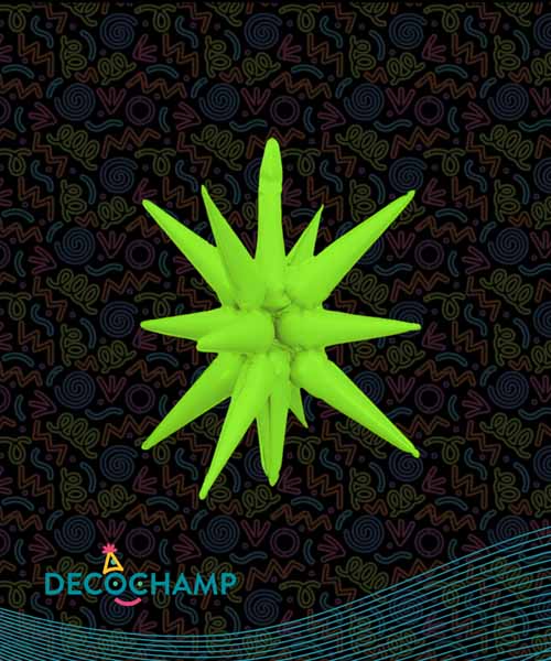DecoChamp 22" Neon Green Starburst Foil Balloon