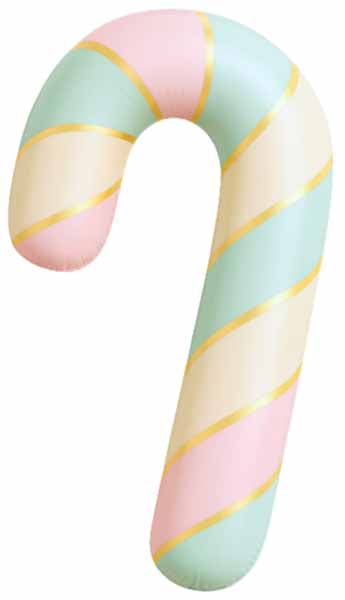 DECO PASTEL SWIRL CANDY CANE 14" 2/PK