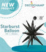 DecoChamp 22 Inch Black Starburst Foil Balloon