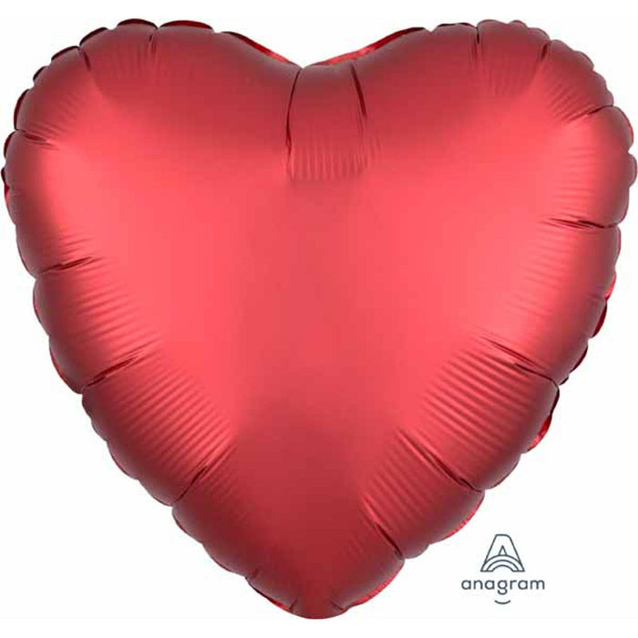 Sangria Heart Balloon 18" Satin Luxe Package.