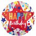 Satin Happy Birthday Star Decoration - 18" Round Xl Size With Customization Stickers