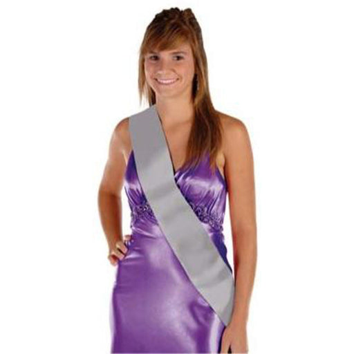 Satin Sash - Silver (Customizable)