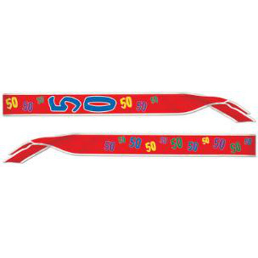 50th Birthday Fun Colorful Sash Add Festive Flair to Your Celebration (1/Pk)