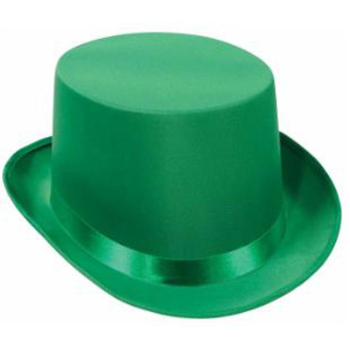 "Satin Sleek Top Hat - Green"