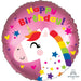 Satin Unicorn Birthday Balloon - Xl 18" Round With 40-Day Float Life