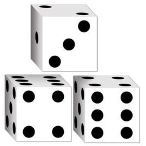 "Set Of 3 Dice Favor Boxes - 3 1/4" X 3 1/4""