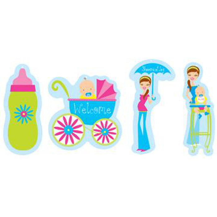 "Showers Of Joy Cutouts - 4 Pack (12 Inches)"