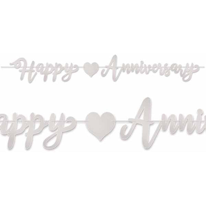 Silver Foil Anniversary Streamer