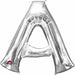 Silver Foil Letter A Balloon - 16" Shape (Package L16)