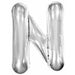 "Silver Letter N Foil Balloon - 34 Inches"