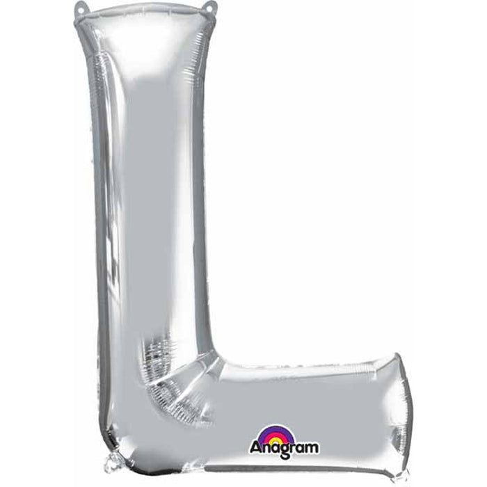 Silver Letter L Decoration - 16" Height (Pkg L16)