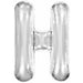 Silver Letter H Foil Balloon - 34" Pkgd