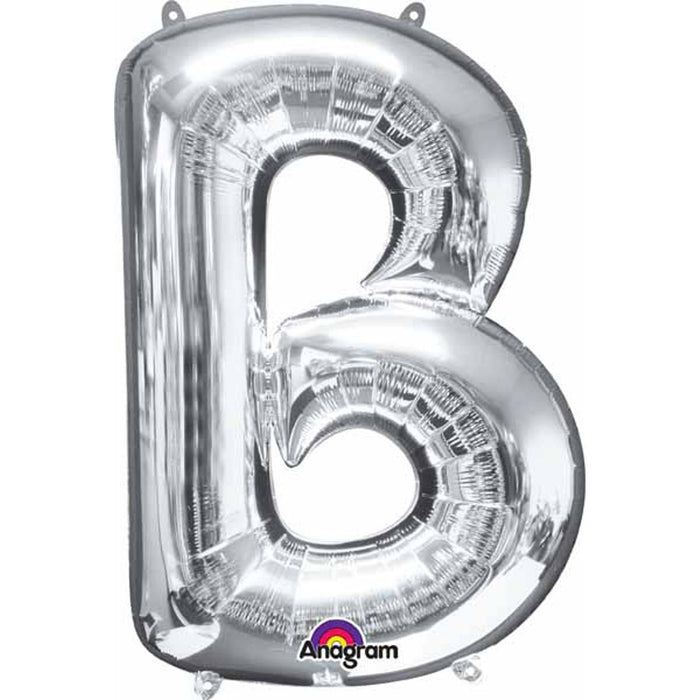 "Silver Letter B 34" Mylar Shape - L34 Pkg"