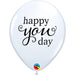 Simply Happy You Day White Balloons - Pack Of 50 (11" Size)