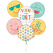 Smiley Face Balloon Bouquet - 6 Pack Of Helium-Grade Latex Balloons