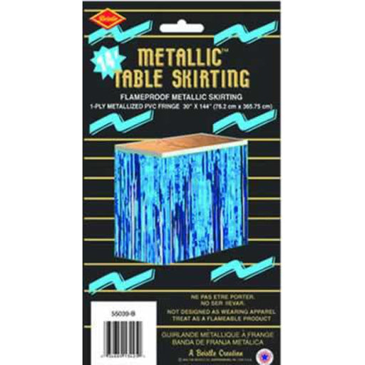 "Sparkling Blue Metallic Tableskirt - 30"X 14' 1Ply (1/Pkg)"