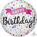 Happy Birthday Sparkle Banner 18" Holographic Balloon (5/Pk)