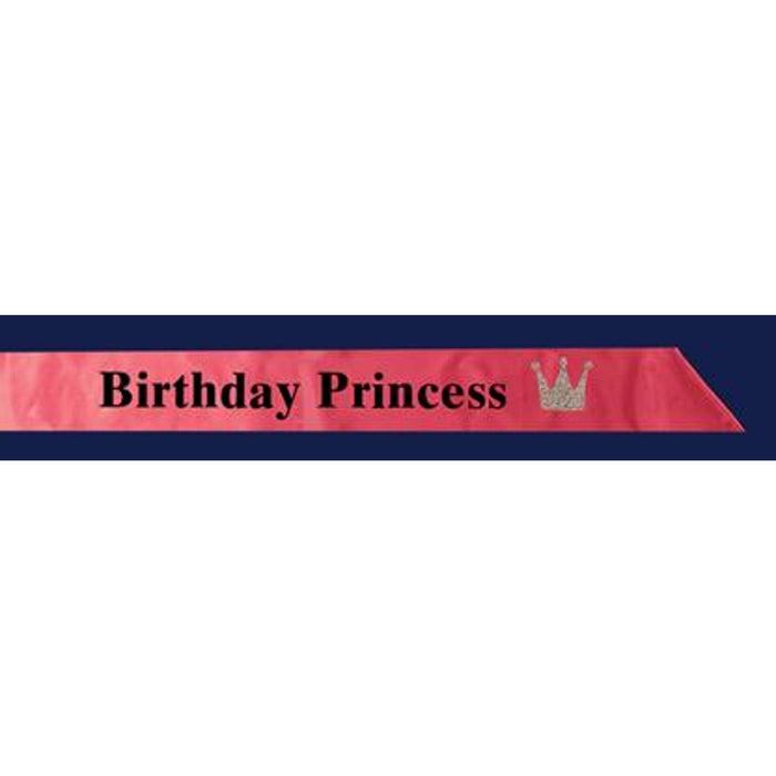 "Sparkling Birthday Princess Sash"