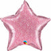 "Sparkling Pink Glitter Star Balloon - 20 Inch"