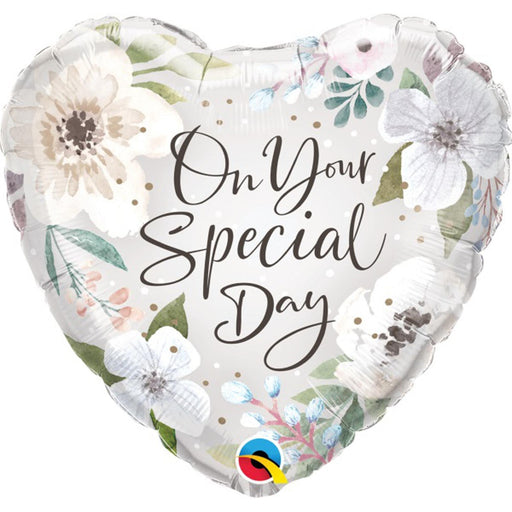 "Special Day 18" White Floral Heart Wreath Package"