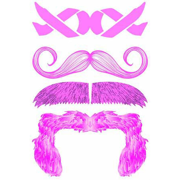 Stachetats Pink Fuman Mustache Tattoo.