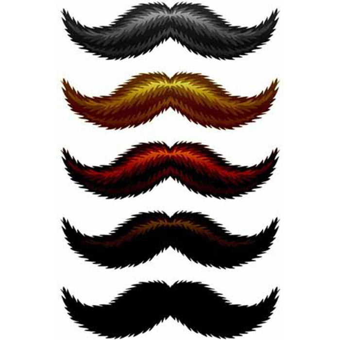 Stachetats Natural Mustache Temporary Tattoos - Regular Size.