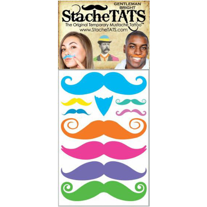 "Stachetats Bright Temporary Mustache Tattoos"