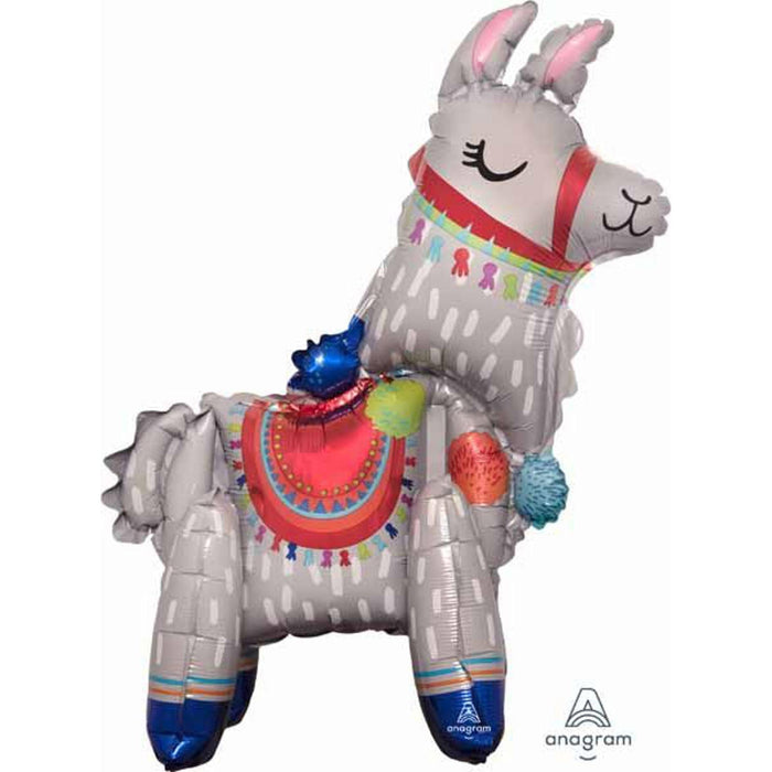 Standing Llama Figurine: Multicolored, 23" Tall