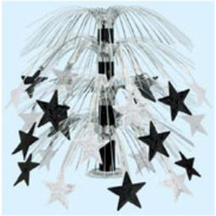 Star Cascade Centerpiece 18" Black/Silver (1/Pkg)