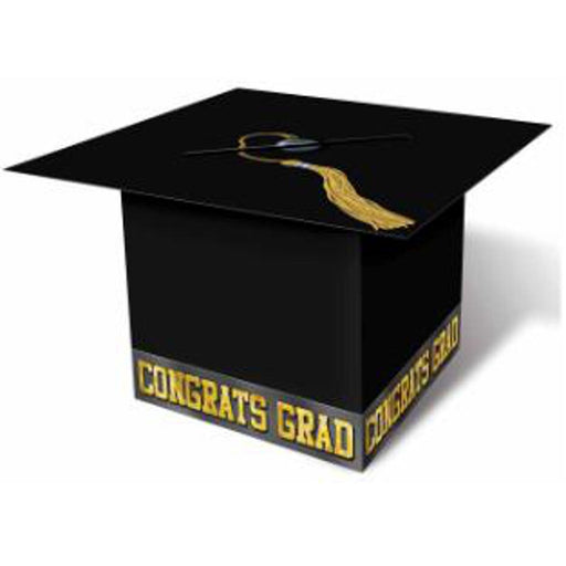 "Stylish Grad Cap Card Box In Black"