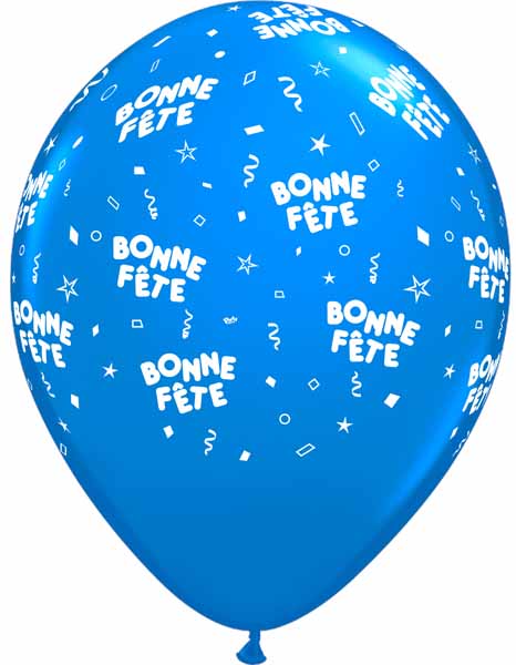 BONNE FETE ALL OVER 12" 50/BAG BLUE