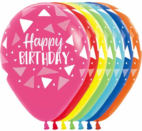 HBD TRIANGLES ASST 11" SEMPERTEX 50/BG
