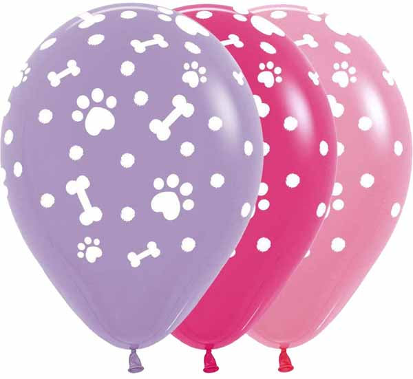 PAW PRINTS GIRL ASST 11" SEMPERTEX 50/BG