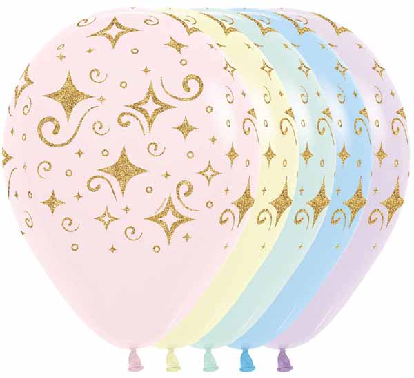 Sempertex 11" Pastel Matte Diamonds Latex Balloons, 50 Count