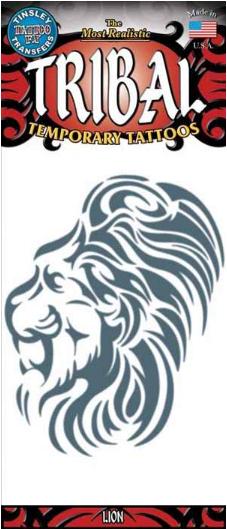 Tinsley Transfers Tribal Lion Temporary Tattoo