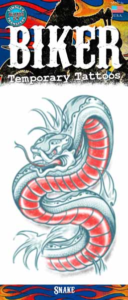 Tinsley Transfers Snake Temporary Biker Tattoos