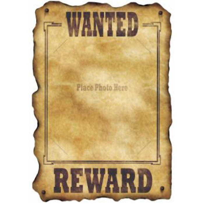 "Vintage Western Wanted Sign - 17" X 12""