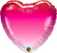 Pink Ombré Heart Foil Balloon, 18 Inch