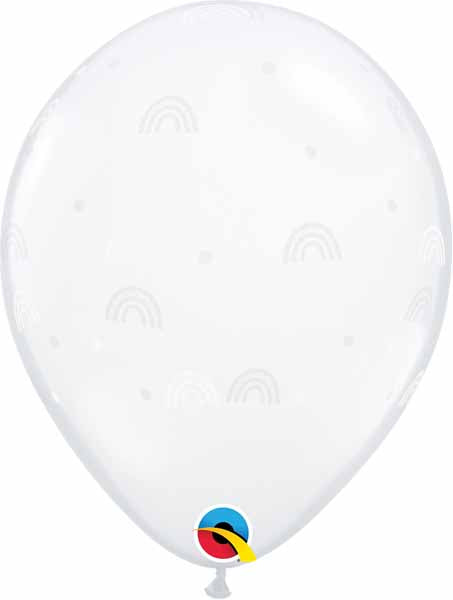 Boho Rainbows & Dots 11-Inch Latex Balloons, 50 Count