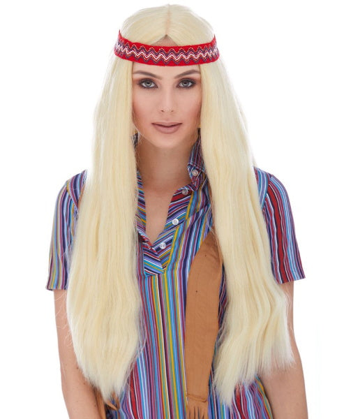 Blonde Hippie Wig with Detachable Headband