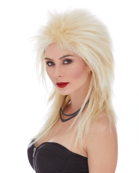 Long Blonde Rocker Costume Wig