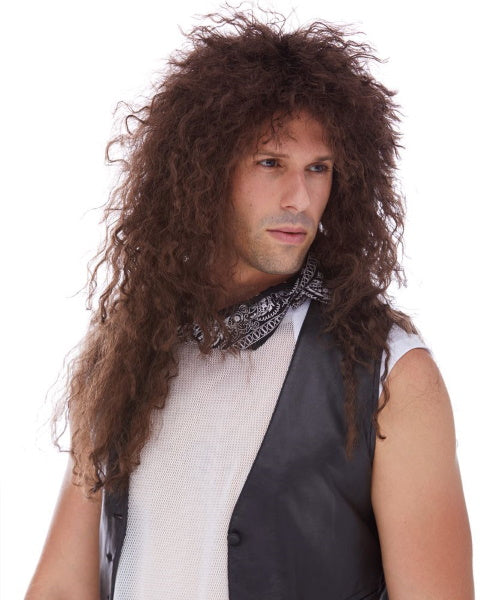 Brown Heavy Metal Costume Wig