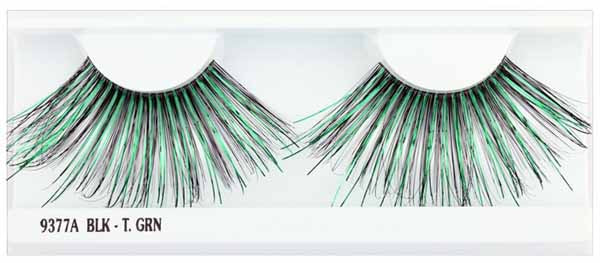Glamour Eyez Black and Green False Eyelashes