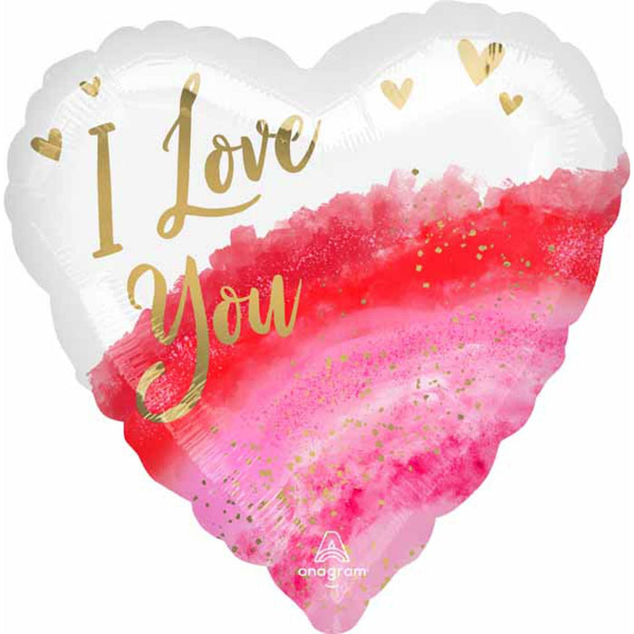 Watercolour Love Jumbo Heart Balloon - 28 Inches (P32 Package Included)