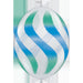 12" Quicklink White With Green/Blue Wavy Stripes Latex Balloons (50/Pk)